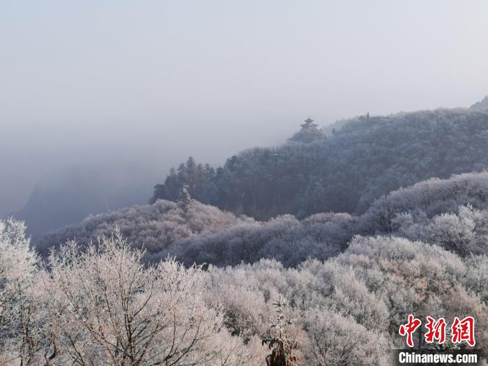 圖為連綿山脈，皆是白色。　徐振華 攝