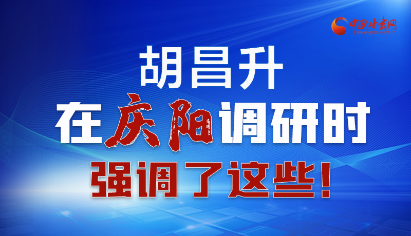 圖解|胡昌升在慶陽調研時強調了這些！