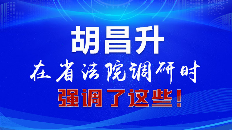 圖解|胡昌升在省法院調(diào)研時(shí)強(qiáng)調(diào)了這些！