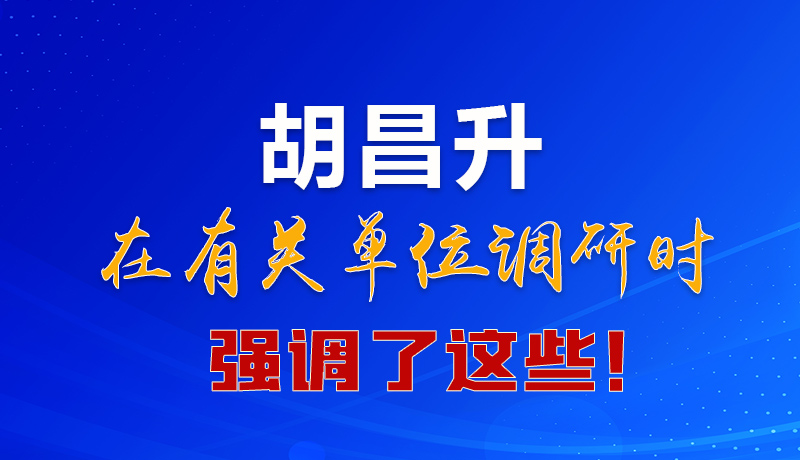 圖解|胡昌升在有關(guān)單位調(diào)研時(shí)強(qiáng)調(diào)了這些！