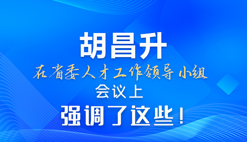 【甘快看】圖解|胡昌升在省委人才工作領(lǐng)導小組會議上強調(diào)了這些！