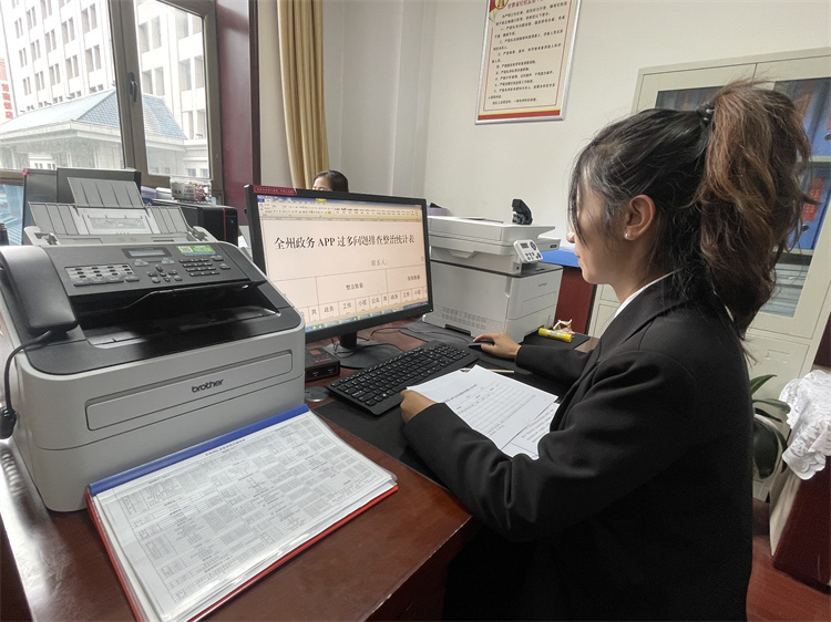 甘南州紀委監(jiān)委工作人員排查登記政務APP、工作群、小程序、公眾號的數(shù)量.jpg