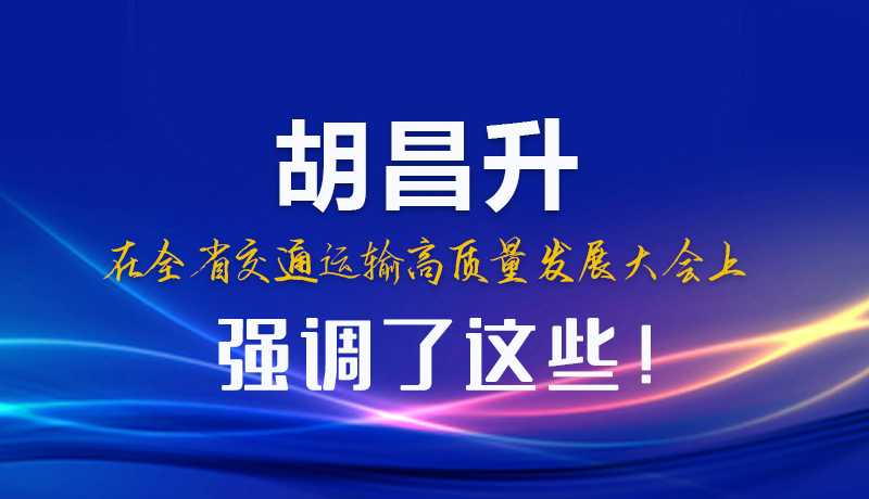 圖解|胡昌升在全省交通運輸高質(zhì)量發(fā)展大會上強調(diào)了這些！