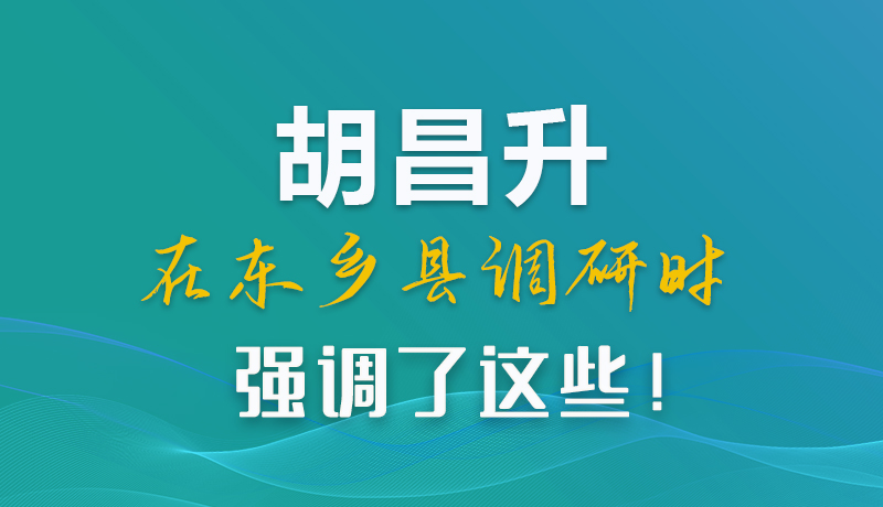 圖解|胡昌升在東鄉(xiāng)縣調(diào)研時(shí)強(qiáng)調(diào)了這些！