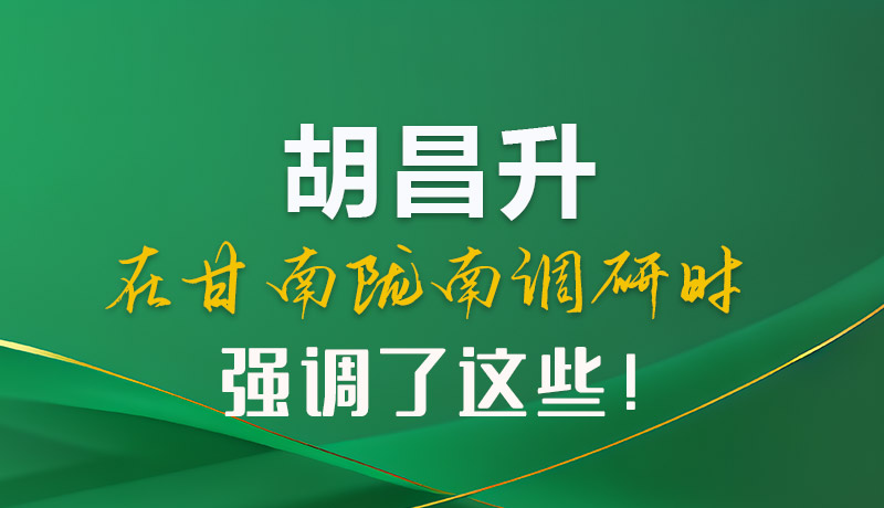 圖解|胡昌升在甘南隴南調研時強調了這些！