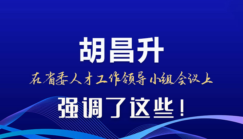圖解|胡昌升在省委人才工作領導小組會議上強調(diào)了這些！