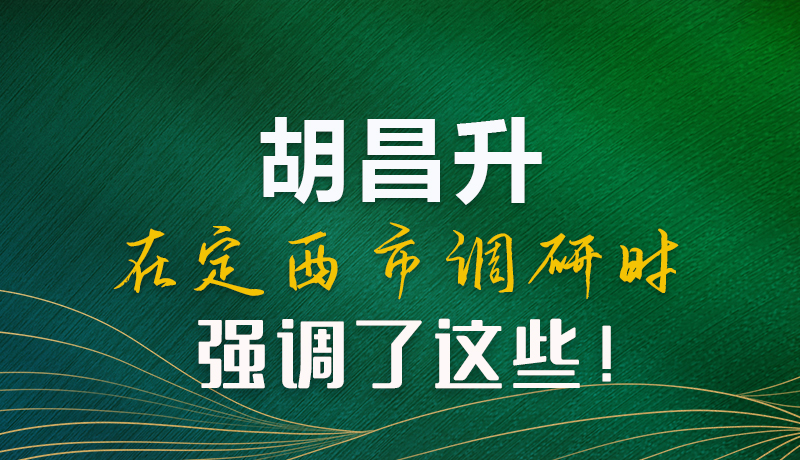 圖解|胡昌升在定西市調(diào)研時(shí)強(qiáng)調(diào)了這些！